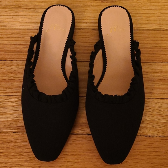 J. Crew canvas ruffle mules